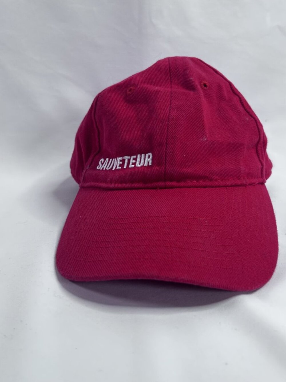 Sauveteur Red Embroidered Baseball Cap One Size Adjustable